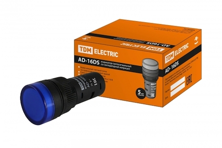 TDM ELECTRIC SQ0702-0059 Лампа AD-16DS(LED)матрица d16мм синий 24В AC/DC TDM